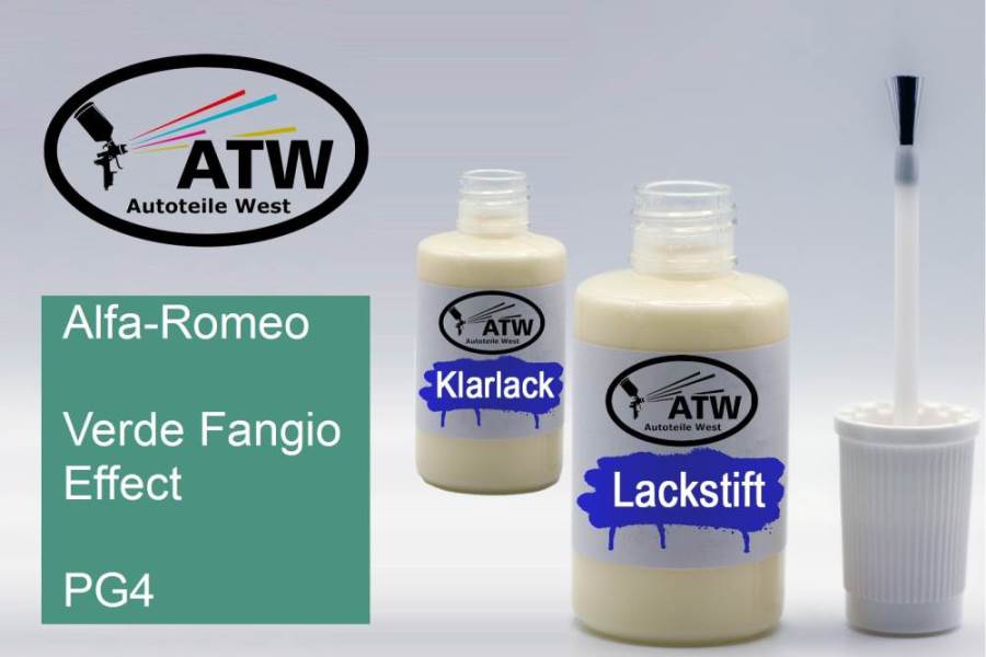 Alfa-Romeo, Verde Fangio Effect, PG4: 20ml Lackstift + 20ml Klarlack - Set, von ATW Autoteile West.